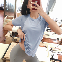 Yoga fitness clothes women thin summer loose mesh sports quick-drying T-shirt women short sleeve T-shirt practice running fitness