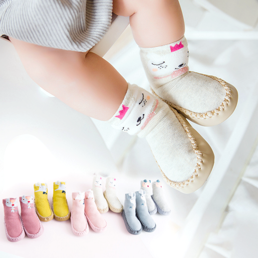 婴儿袜子宝宝袜子新生儿袜子秋冬儿童地板袜学步袜防滑学步鞋童袜
