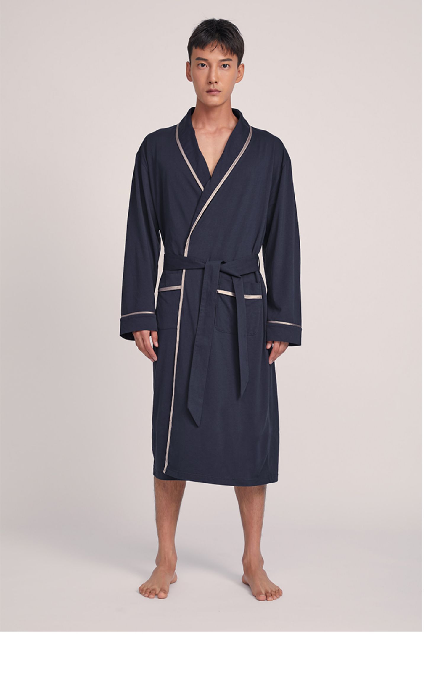 大朴浴袍男女情侣四季通用情侣睡袍夏季纯棉薄款韩版可爱睡衣_米谷