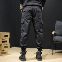 velvet overalls male autumn and winter beams big-piece overalls men fatten and leisure men's pants American