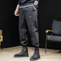 Black jeans Mens loose bunches spring 2022 new chubby size overweight and fatter Harun pants