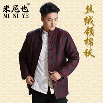 Minni also autumn and winter Tang suit male Chinese cotton padded jacket fragrant cloud yarn jacket collar cotton jacket