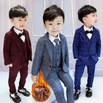 Boy suit British wind winter childrens suit handsome babys dress for children in the age of three pieces