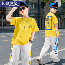 Boys summer clothing suit 2022 new tide CUHK children short sleeve summer clothes handsome children boy nets red ocean gas