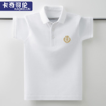 Boy t-shirt short sleeve Summer 2022 new children casual white POLO shirt CUHK Tong Shuai Compassionate Blouse