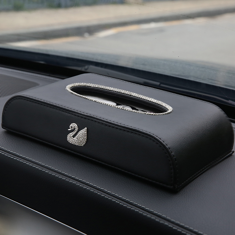 car tissue box, drawer box, seat style interior, lady car, creative diamond-encrusted, cute car armrest box, tissue box