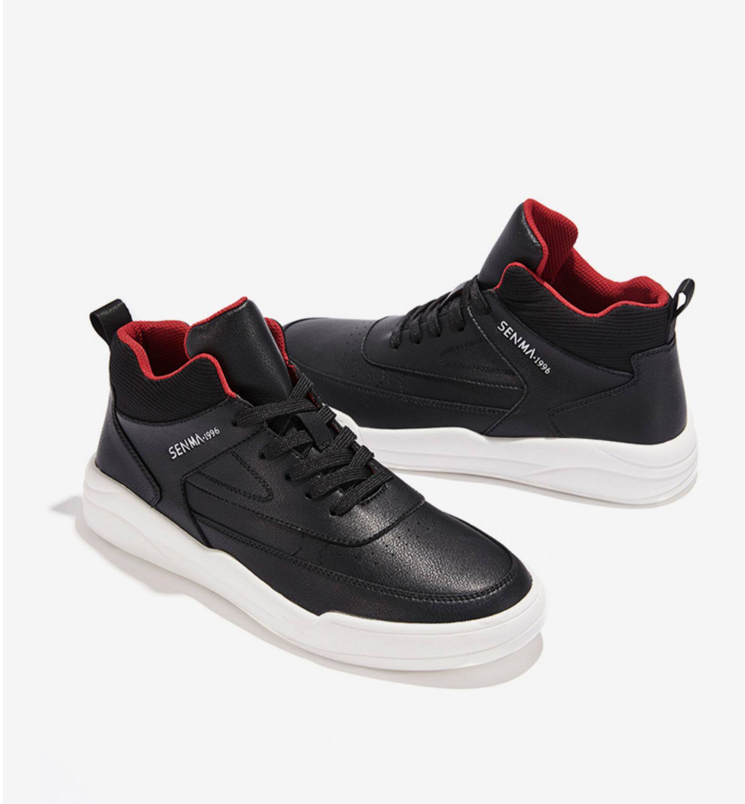 森马男鞋秋季2019新款百搭鞋子男潮鞋冬季加绒运动板鞋高帮小白鞋