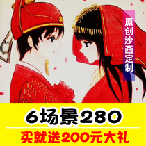 Wedding sand painting to make creative video MG animation wedding proposal birthday annual meeting opening company electronic photo album