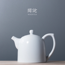Wen said) fat white concubine Jingdezhen handmade white porcelain matte glaze teapot Japanese kung fu tea ceramics