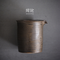 Wen said) copper rust and wind Road Cup Japanese retro semi-hand-drawn embryo Zen kung fu coarse pottery tea Sea