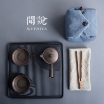 Wen said) Japanese dry landscape tea table and Zen Kung fu dry bubble plate Retro simple ceramic tea set