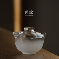 Wen said) Japanese-style cloud glass cover Bowl atomized frosting process Zen tea set heat-resistant Kung Fu Tea Bowl