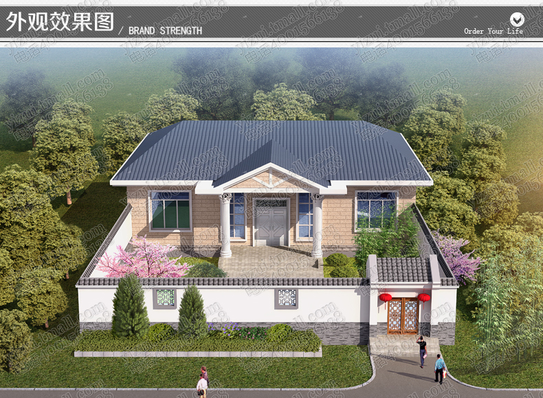 带院子一层农村纸别墅自建房设计图建筑室内设计考美术学研究生图片