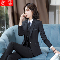Autumn and winter womens suit temperament formal OL professional clothing Korean version college student interview tooling Hotel sales office work clothes
