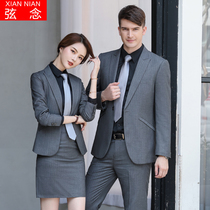 Womens formal wear Mens and womens suits of the same style high-end professional wear Autumn new bank teacher overalls tooling