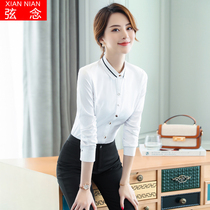Summer professional dress womens white shirt Civil servant interview dress temperament formal OL shirt Work clothes Professional tooling
