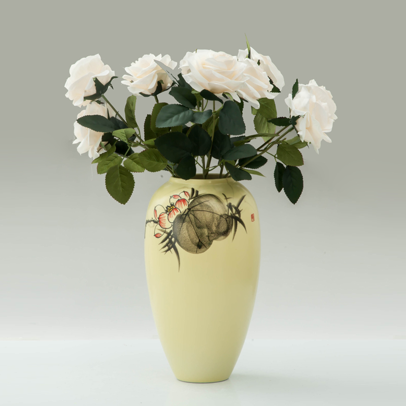 Rice lu, new Chinese style ceramic hand - made vases three - piece flower arrangement sitting room adornment jingdezhen furnishing articles by hand