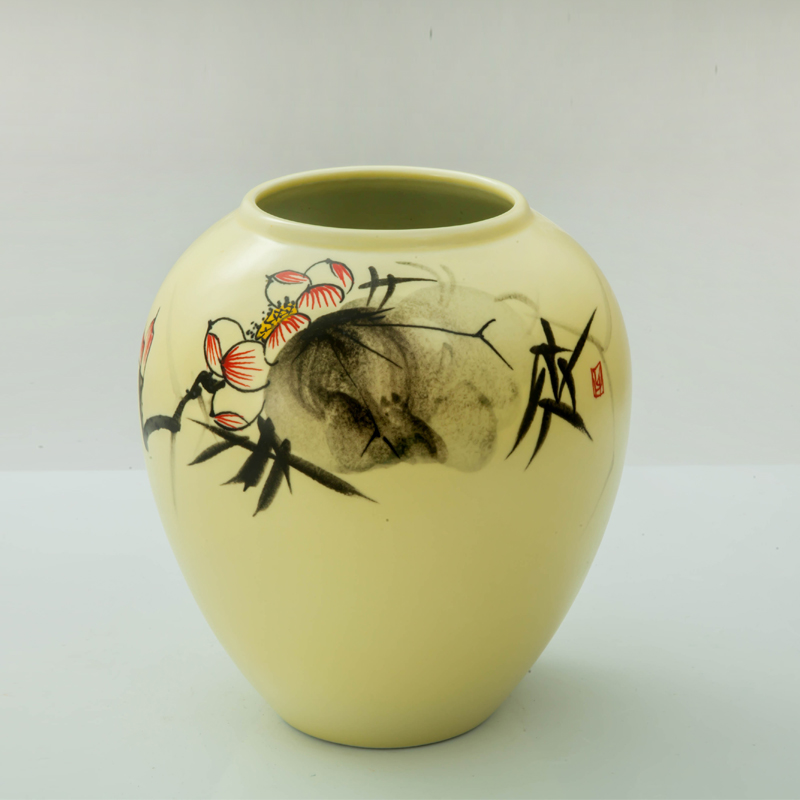 Rice lu, new Chinese style ceramic hand - made vases three - piece flower arrangement sitting room adornment jingdezhen furnishing articles by hand