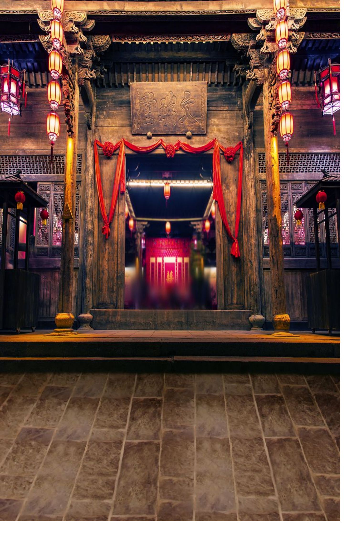 挂布背景布古风拍照汉服影棚国潮古装布全家福直播布3d立体