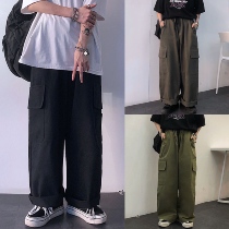 INSstudios 21ss Tide Ins Day Ensemble Retro Pure Color 100 Hitch Fit Pants Loose Broadlegged Pants Men and women