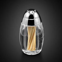 Acrylic toothpick tube Visual toothpick tank Stainless steel toothpick box holder Practical portable toothpick tank creative tableware