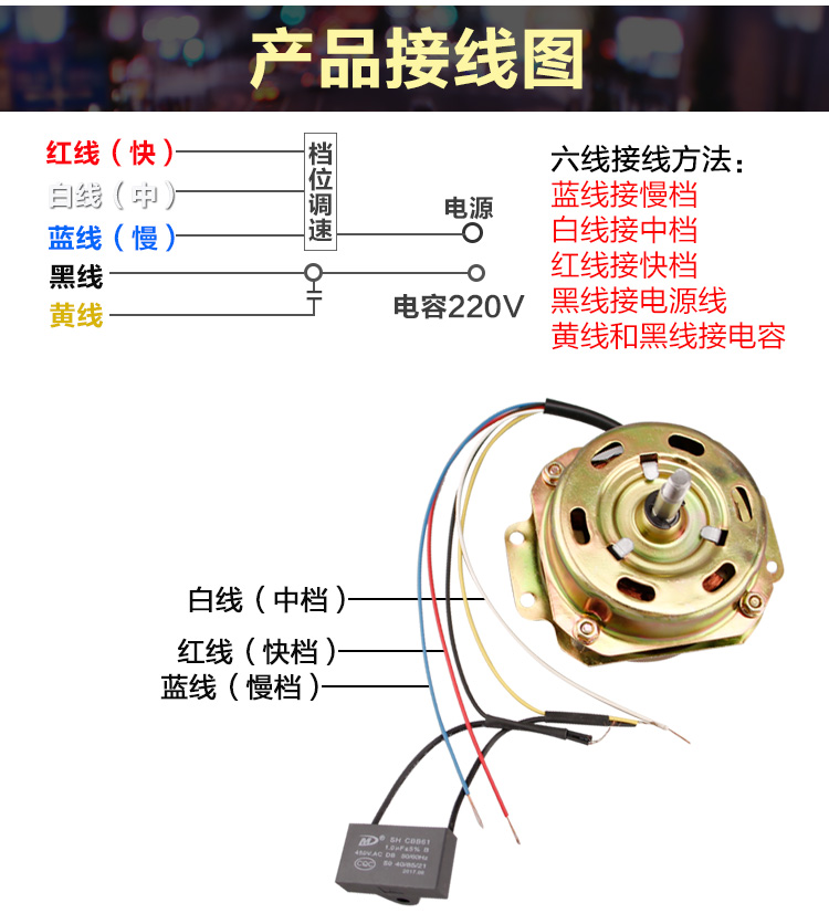 鸿运扇电机接线图图片