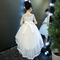 Childrens dress foreign atmosphere princess dress Girl Wedding dress show tail piano performance small host Pengpeng gauze summer