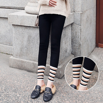 Pregnant women leggings outside wear spring fashion model 2021 New Tide hot mom spring and autumn personality Korean striped pants