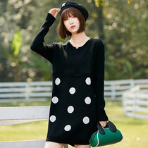 Garden point Winter pregnant woman Long sleeves sweaters dress with long sleeves Laced Sweater Coat Large Code Foreign Air Korean Version Gestation