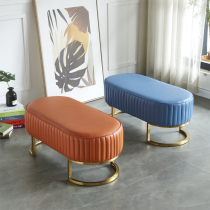 Sofa stool light luxury pedal rectangular household leather single concubine foot stool living room changing shoe stool bed end stool