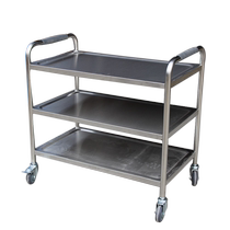 Stainless steel three-tier dining cart hotel trolley double-tier restaurant food delivery trolley bowl collection trolley hot pot restaurant trolley