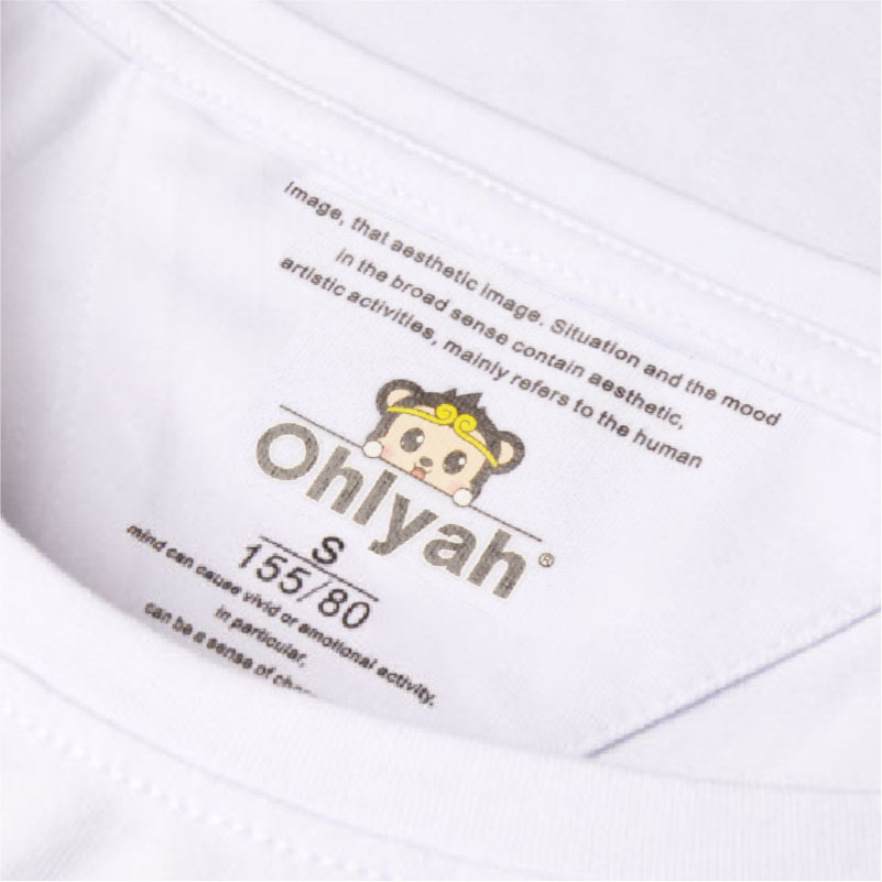 Ohlyah男女装情侣短袖圆领修身棉T恤学生简约纯色工作服班服定制产品展示图5