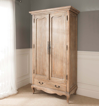 American Countryside Solid Wood Wardrobe Retro Doing Old Two Doors Closet Nordic Bedrooms Three Doors Storage Containing Cabinet Customizable