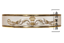 European Neoclassical bed crown American country solid wood carved bed curtain frame Retro old decorative bed curtain head customization