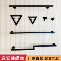 Clothing store decoration gold wall hanging display rack Wall-mounted wall positive side hanging rod mens and womens live shelves