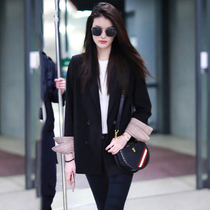 Net red small suit female 2021 new spring and autumn middle and long Korean version loose casual ins black small suit jacket