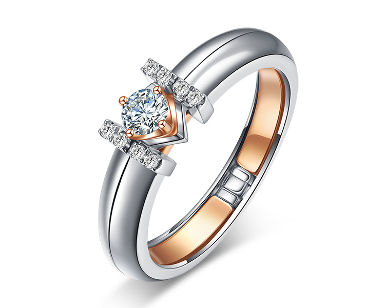 金大福珠宝 marry me系列钻石戒指 女款单戒 一款多戴钻石戒指