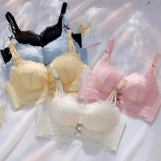 Underwear for women with no steel ring, small chest gathered and thickened Modal collection, auxiliary breast anti sagging bra, adjustable bra set Underwear for women with no steel ring, small chest gathered and thickened Modal collection, auxiliary breast anti sagging bra, adjustable bra set