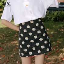 Münins high waist denim short skirt woman half body dress Summer 2022 new Korean version Slim Wrap Hip Skirt A dresses