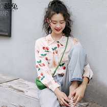 Retro Port Blizzard Spinoff Floras Shirts Womens Spring Models 2022 New Loose Design Sensation Little Crowdsourced Air Long Sleeve Blouses