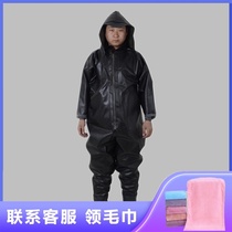 Chest wader reservoir rain pants with rain shoes Waterproof clothes Water shoes Half-body one-piece water pants male fork catch fish full body thickened