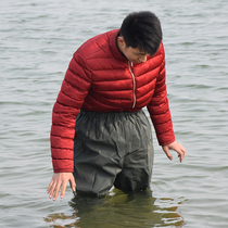 Chest wader half body waterproof wear-resistant lightweight rain pants Leather fork pants fishing fishing fishing suit Fishing fishing pants mens one-piece suit