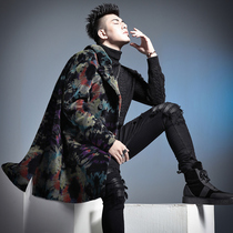 2021 winter mens trend coat camouflage butterfly long thick Haining fur sheep cut wool coat