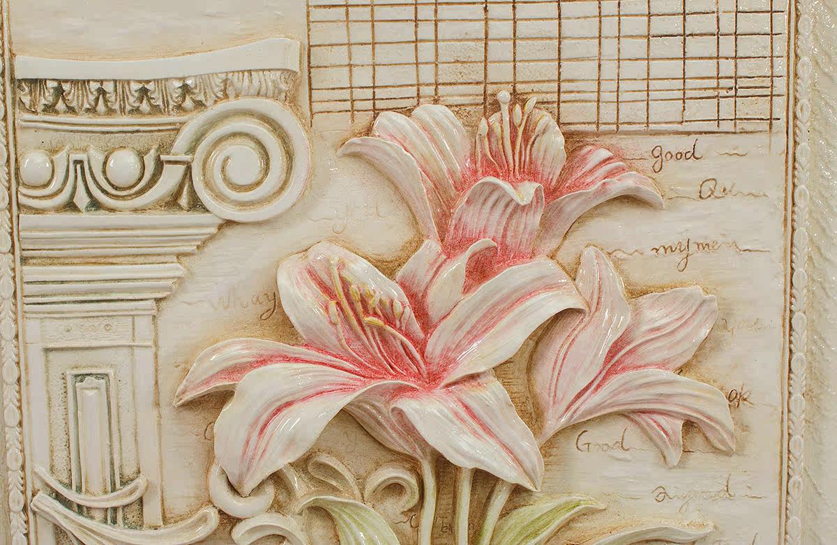 冬进简欧树脂立体浮雕电表画电表盒推拉画电箱空气开关移动遮挡画