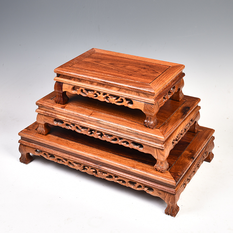 Hua limu miniascape of carve patterns or designs on woodwork annatto handicraft base base solid rectangular tank base wooden furnishing articles