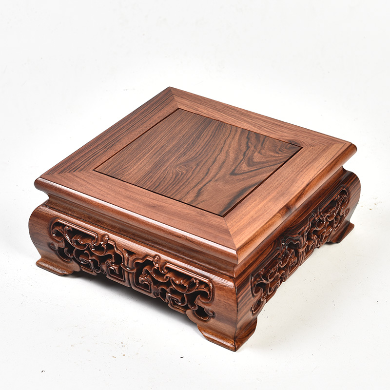 Redwood base solid wood rectangle jade stone furnishing articles planter base square for FoTai Buddha base