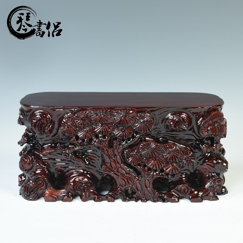 Thickening more stone base solid wood can be excavated wooden base penjing jade stone base taihu stone base