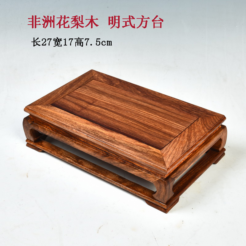 Redwood base rectangle rosewood carving bright type handicraft furnishing articles base miniascape base planter base solid wood