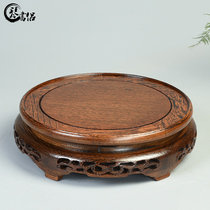 Vase base Round wooden ceramic teapot Flower pot Buddha Statue Fish tank Odd stone solid wood ornaments Mahogany base