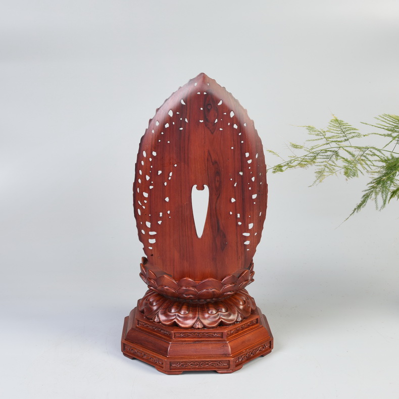Solid wood crafts guanyin Buddha base Solid wood lotus base rounded carved Buddha furnishing articles household act the role ofing is tasted